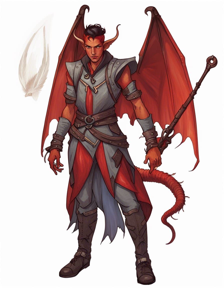 dnd winged tiefling man - AI Generated Artwork - NightCafe Creator