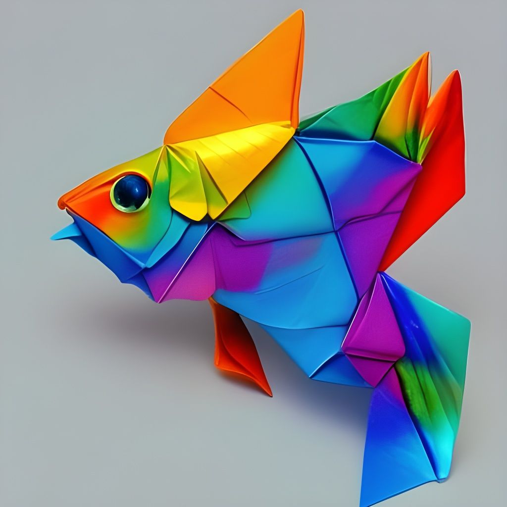 Rainbow Paper Goldfish AI Generated Artwork NightCafe Creator