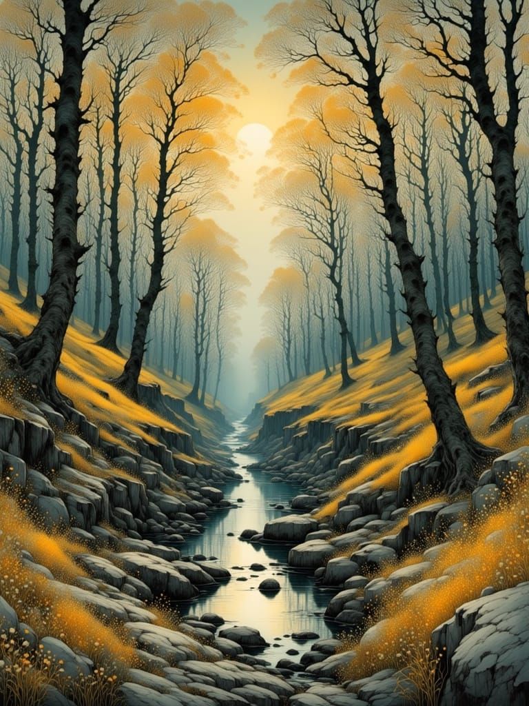 Lush Vineyard with Wine, Impressionist Style