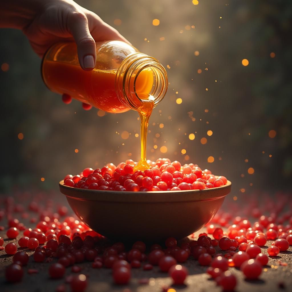 Honey to Pomegranate Transformation in Mystical Style