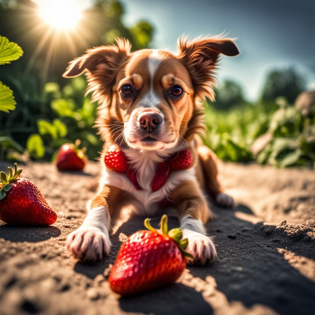  little adorable strawberry dog in sun 