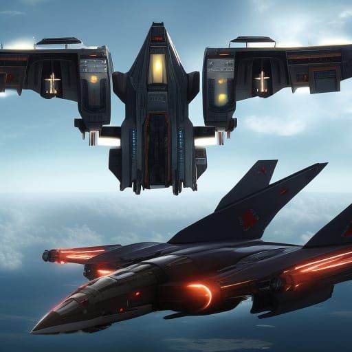 photorealistic sci fi fighter forward swept wings Turbine Engines ...