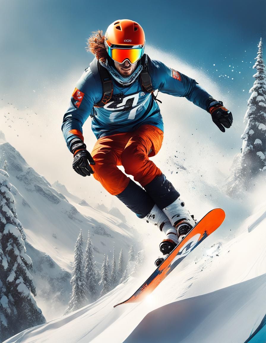 Snowboard Splash - AI Generated Artwork - NightCafe Creator