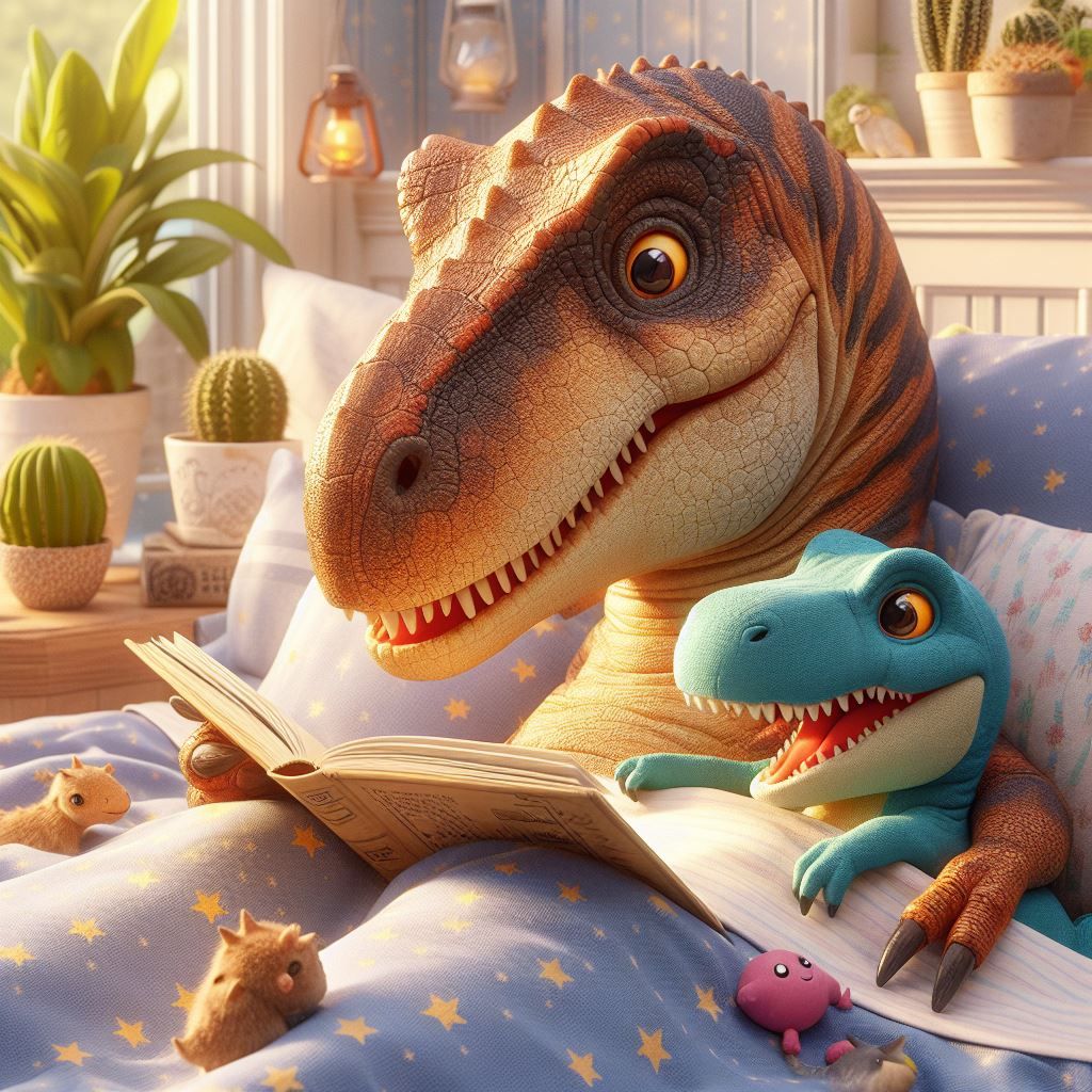 Some dinosaurs reading together
