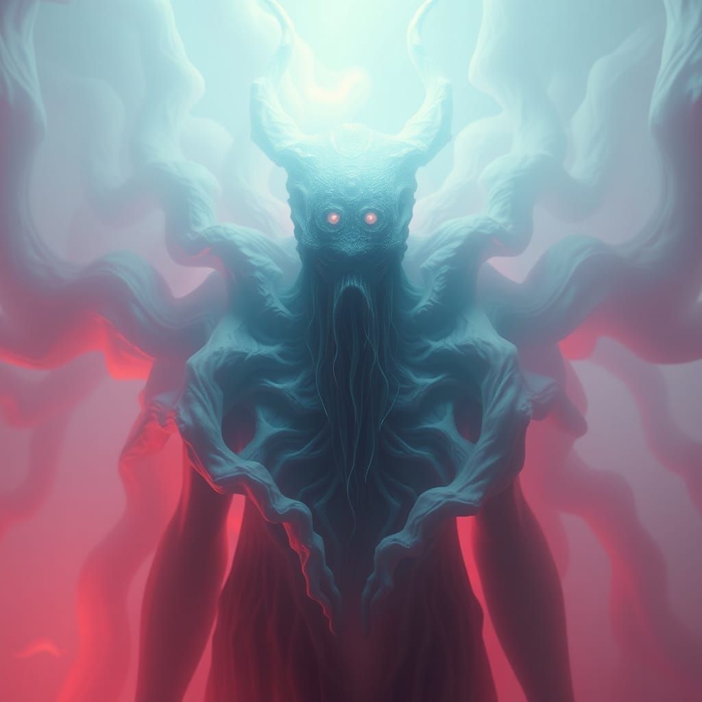 Ethereal Loab Entity in Dreamlike Biomechanical Art