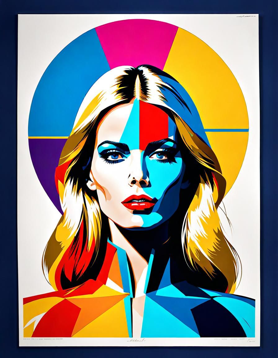 Claudia Schiffer, Magical realism, colorful fashion model sketch in the ...