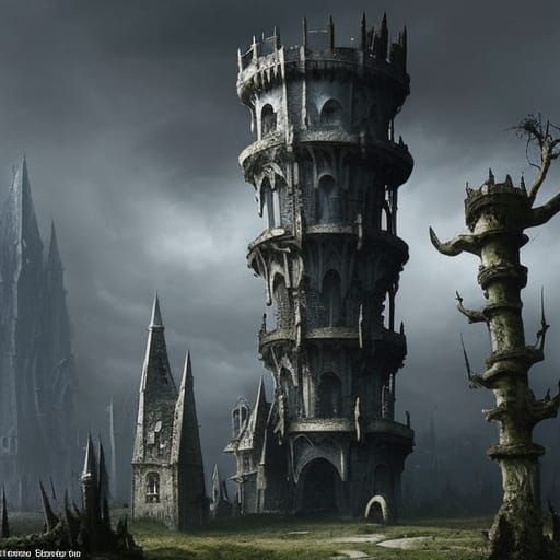 Creepy abandoned castle tower - AI Generated Artwork - NightCafe Creator