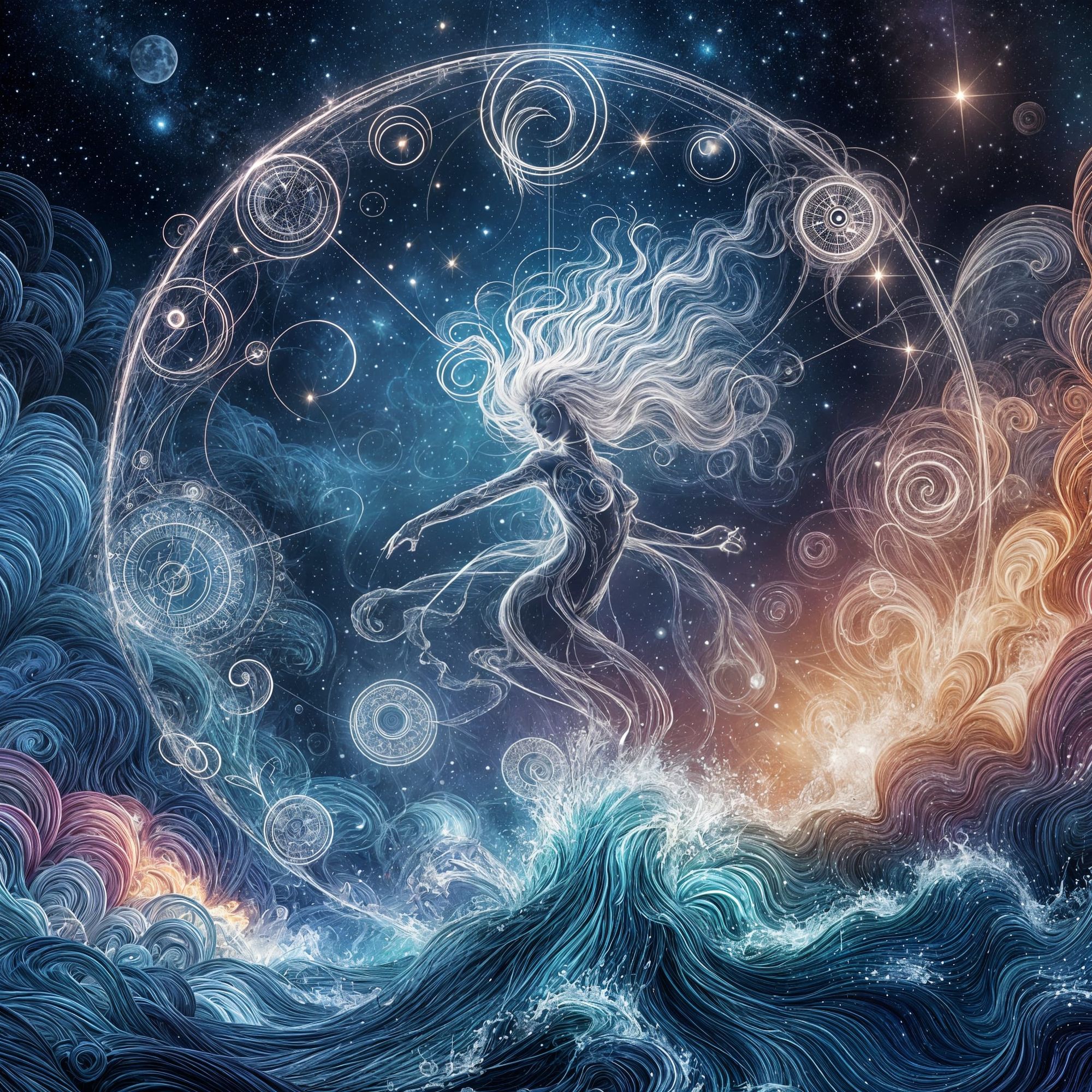 Virgin Zodiac, filligree hyperdetailed breathtaking masterpiece Artwork 