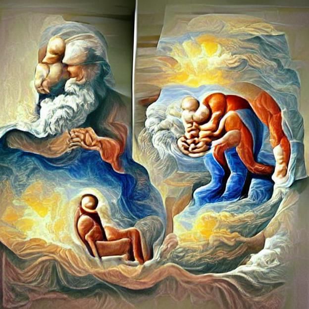 man creating god | god creating man