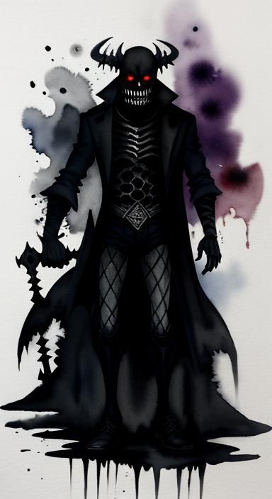 Dark Moody Watercolor Demons