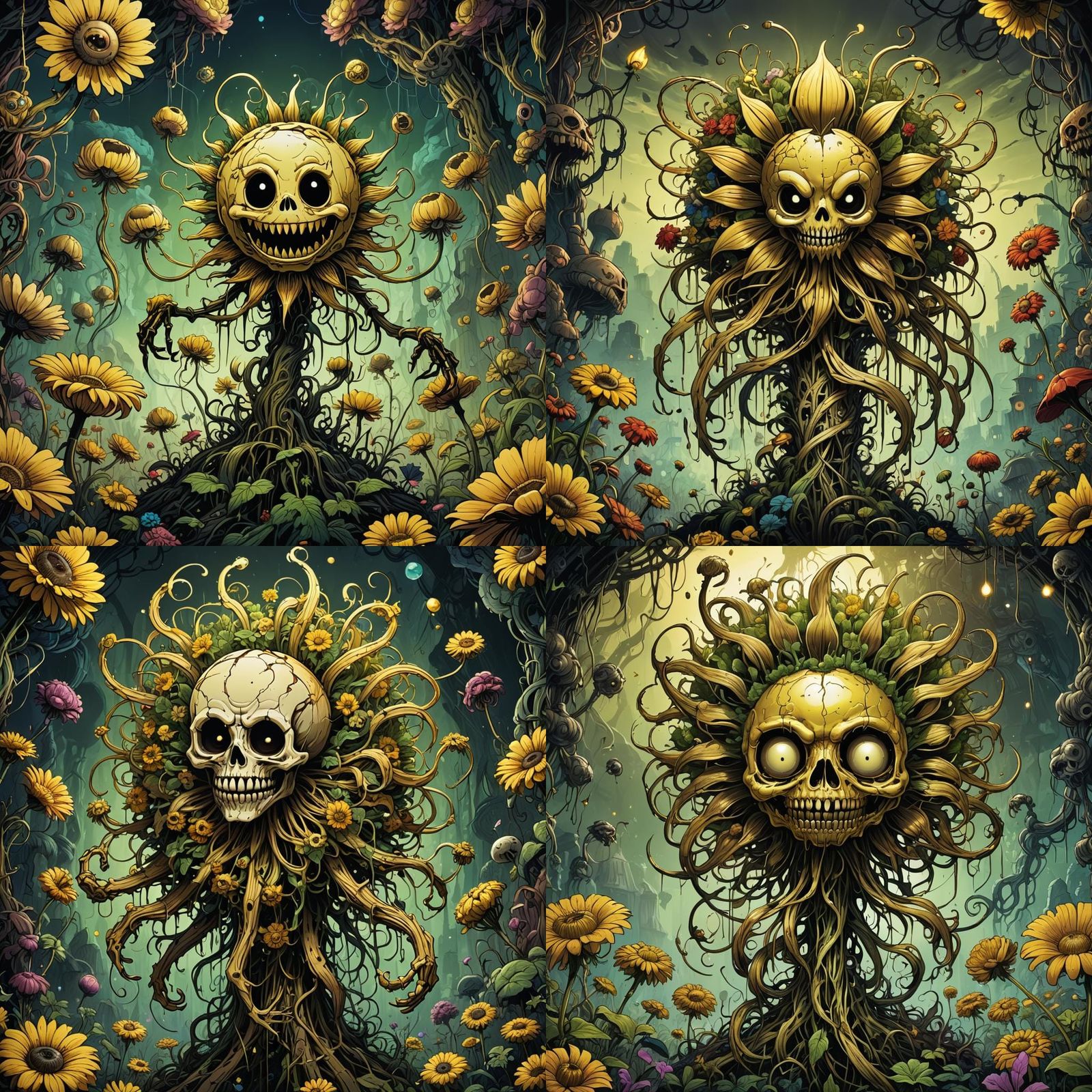 Flowey in horror style (AU?) - AI Generated Artwork - NightCafe Creator