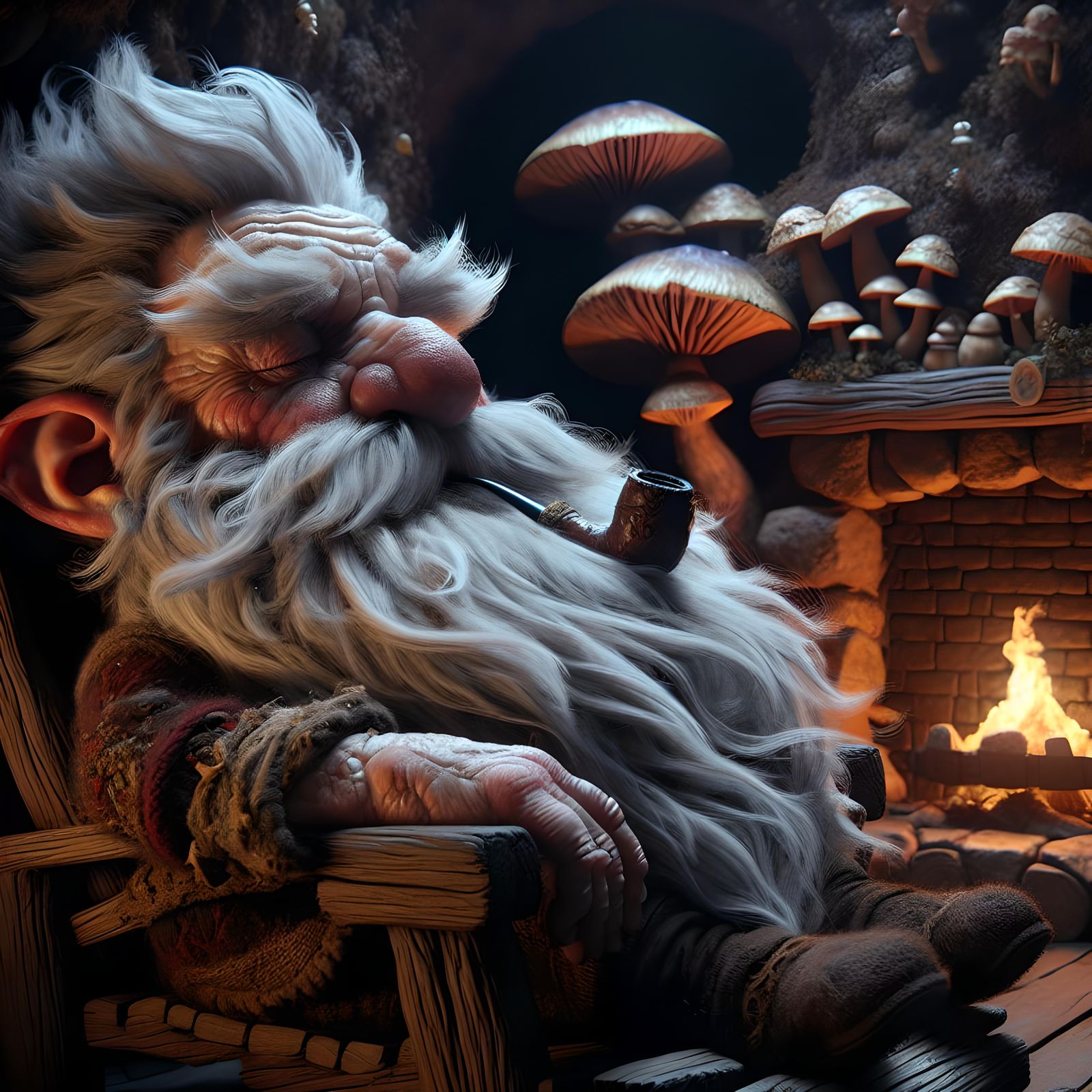 Nap time for grandpa gnome  by @BM