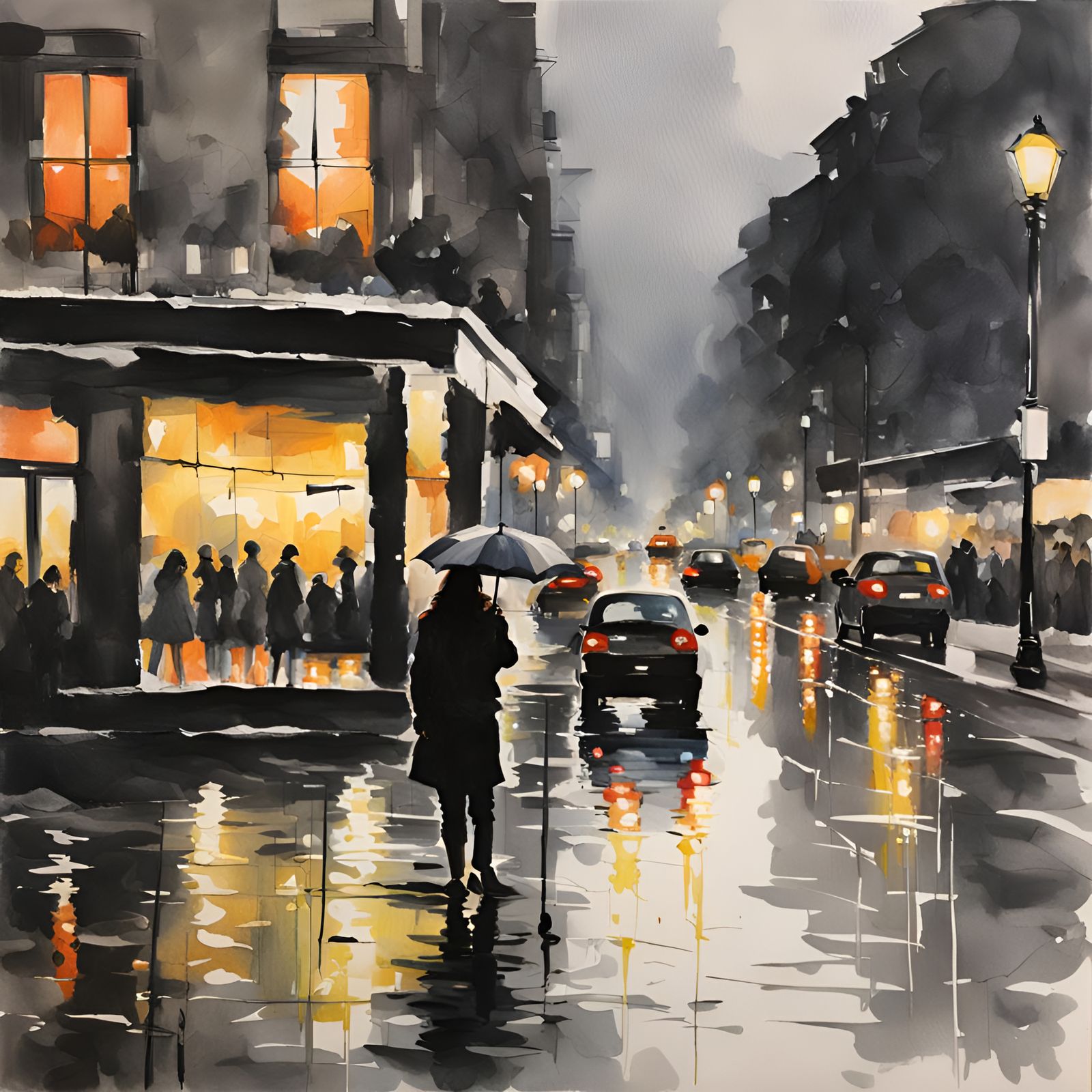 Rainy night in paris
