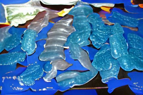 bulk candy gummy sharks, blue jelly fish