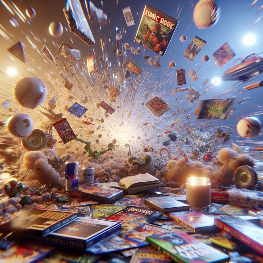 Excessively detailed microscopic world filled with assorted ...