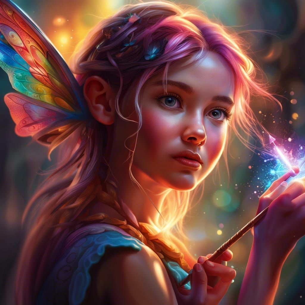 fairy girl with a magic wand