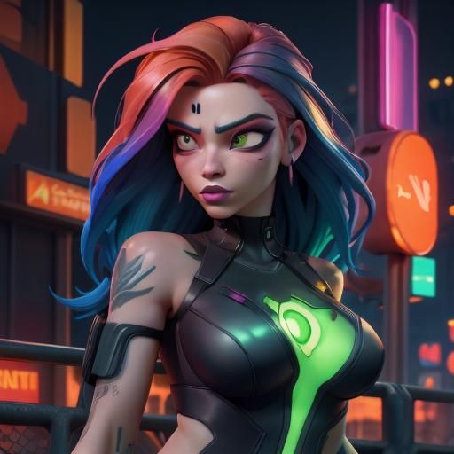 <lora:pretty woman:1.0> Cyberpunk girl
