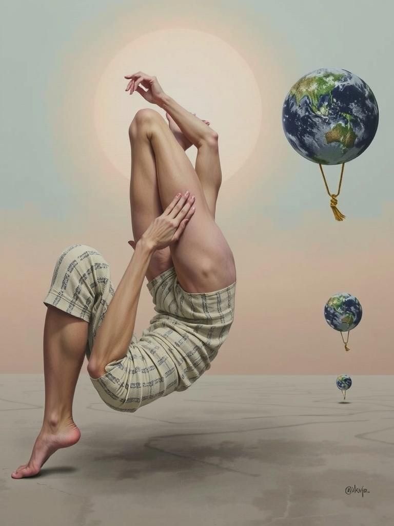 Surreal Graffiti Art with Contortionist, Dada Style