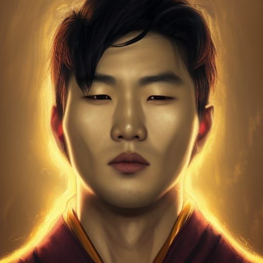 Full portrait of a dangerous young Asian man, Shin Seung-ho,...