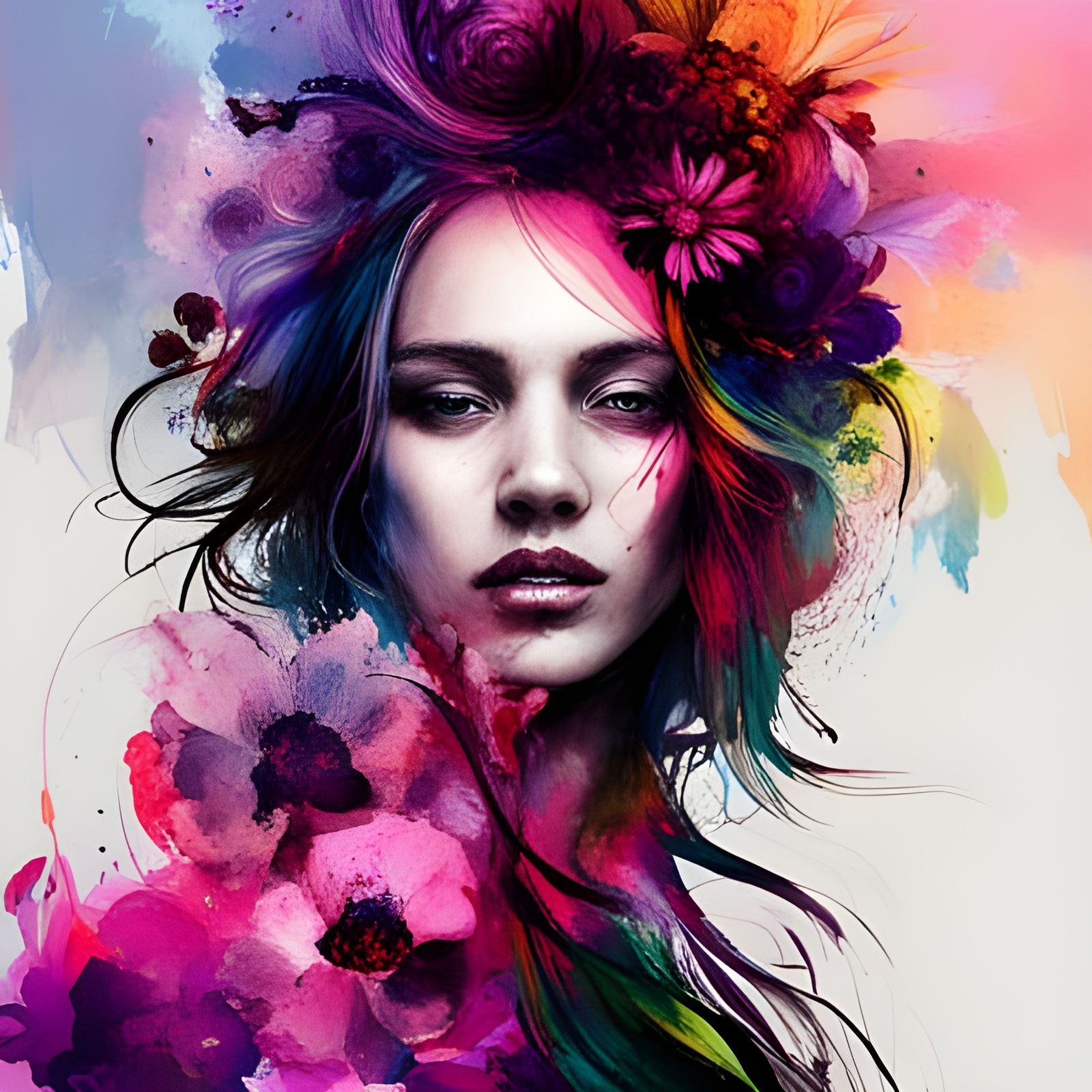 Flower power woman series - AI Generated Artwork - NightCafe Creator