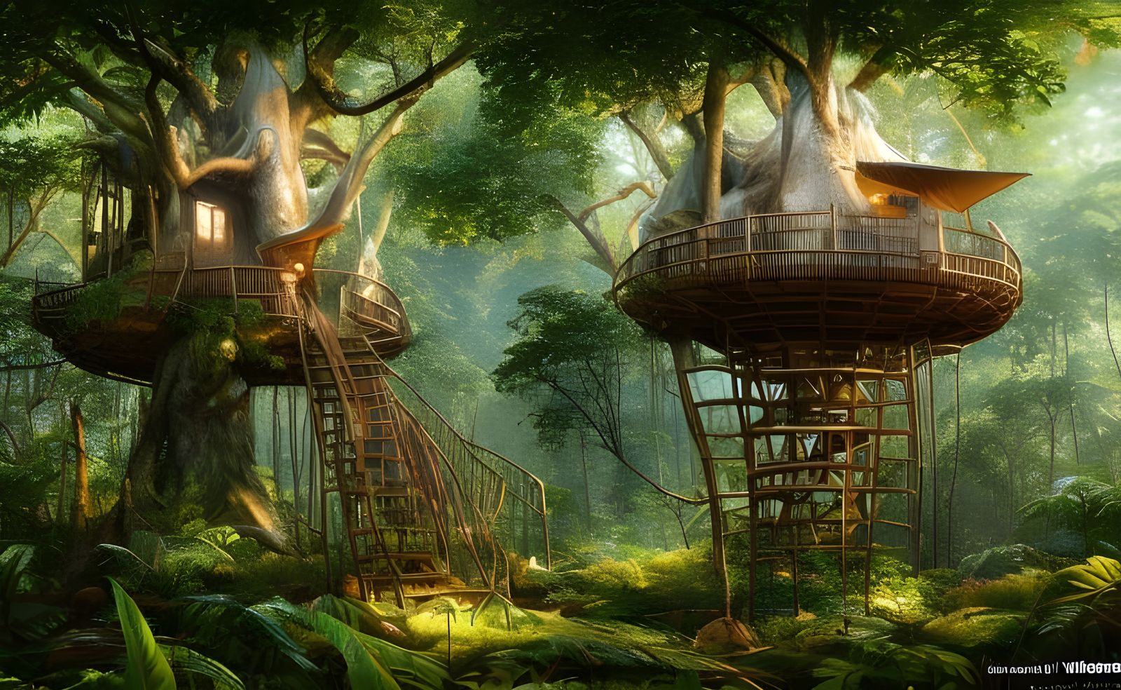 Jungle Treehouse - Collection - AI Generated Artwork - NightCafe Creator