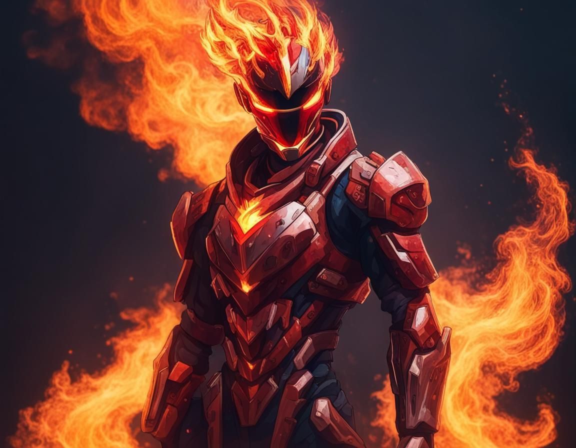 Robot Ablaze in Fireworks Display