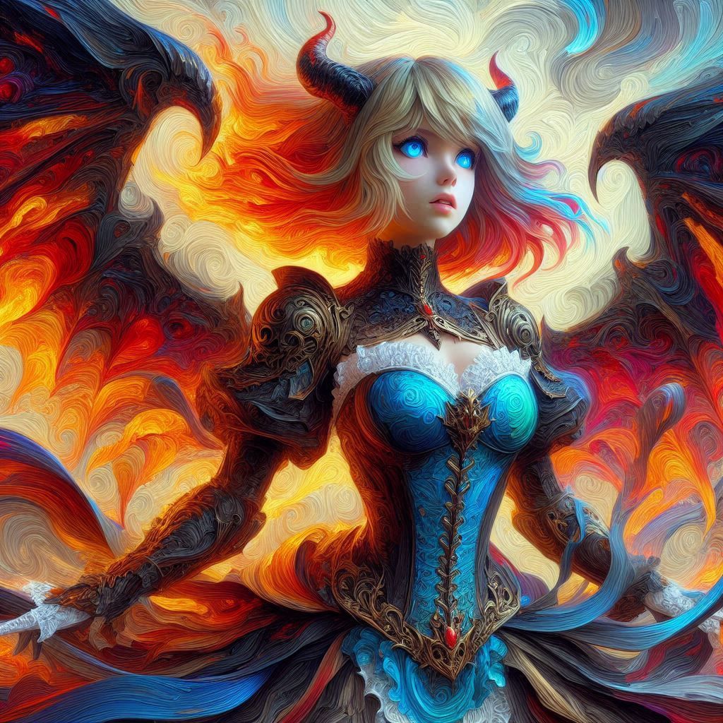 Fire hair girl