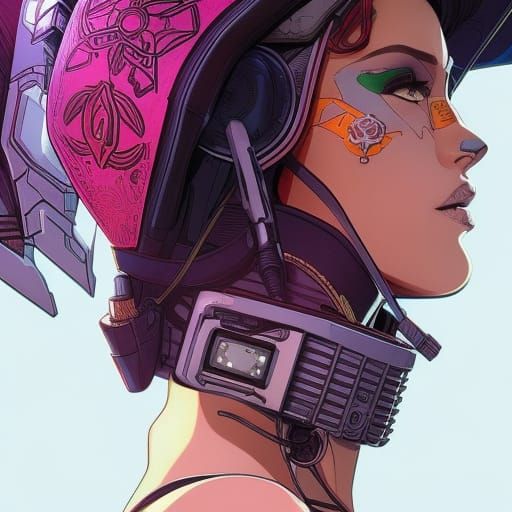 A portrait of a cyberpunk woman, style of Josan Gonzalez and Didier ...