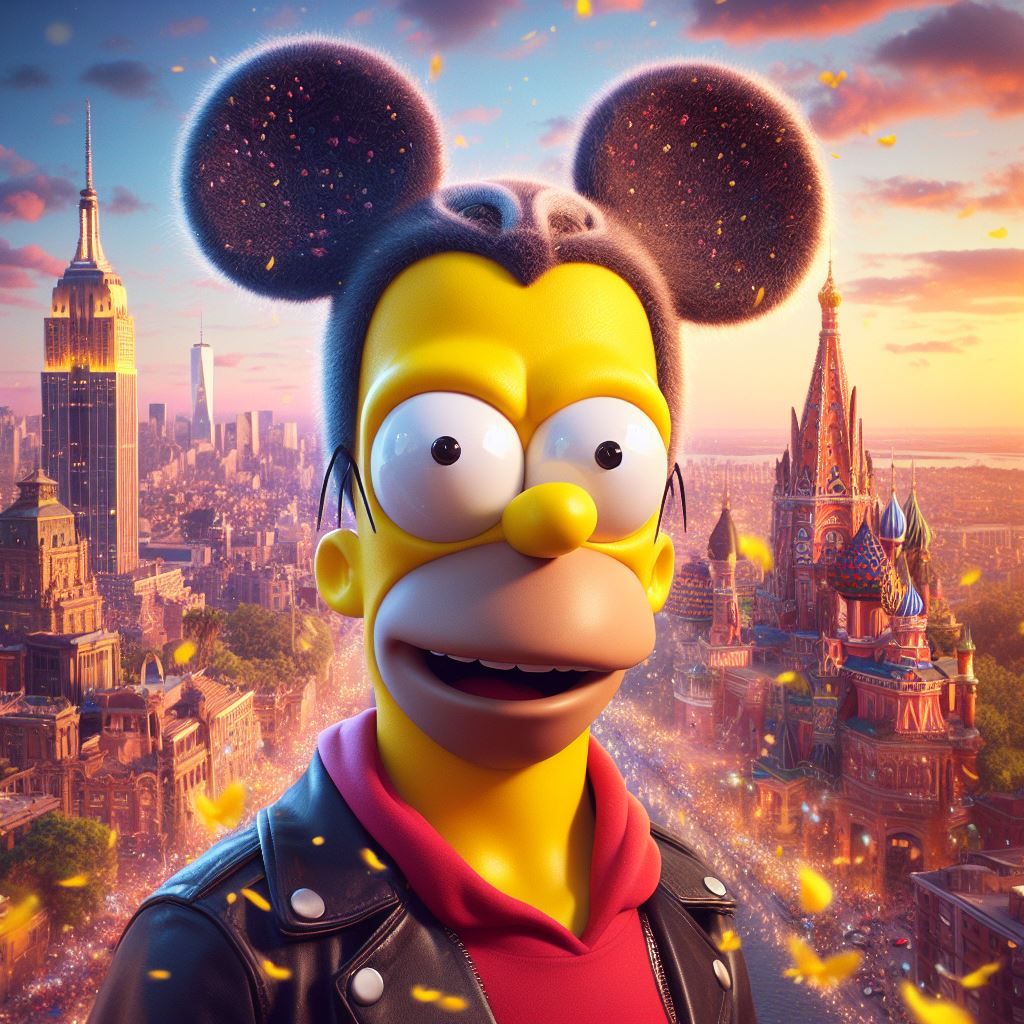 Simpson as Mickey Mouse