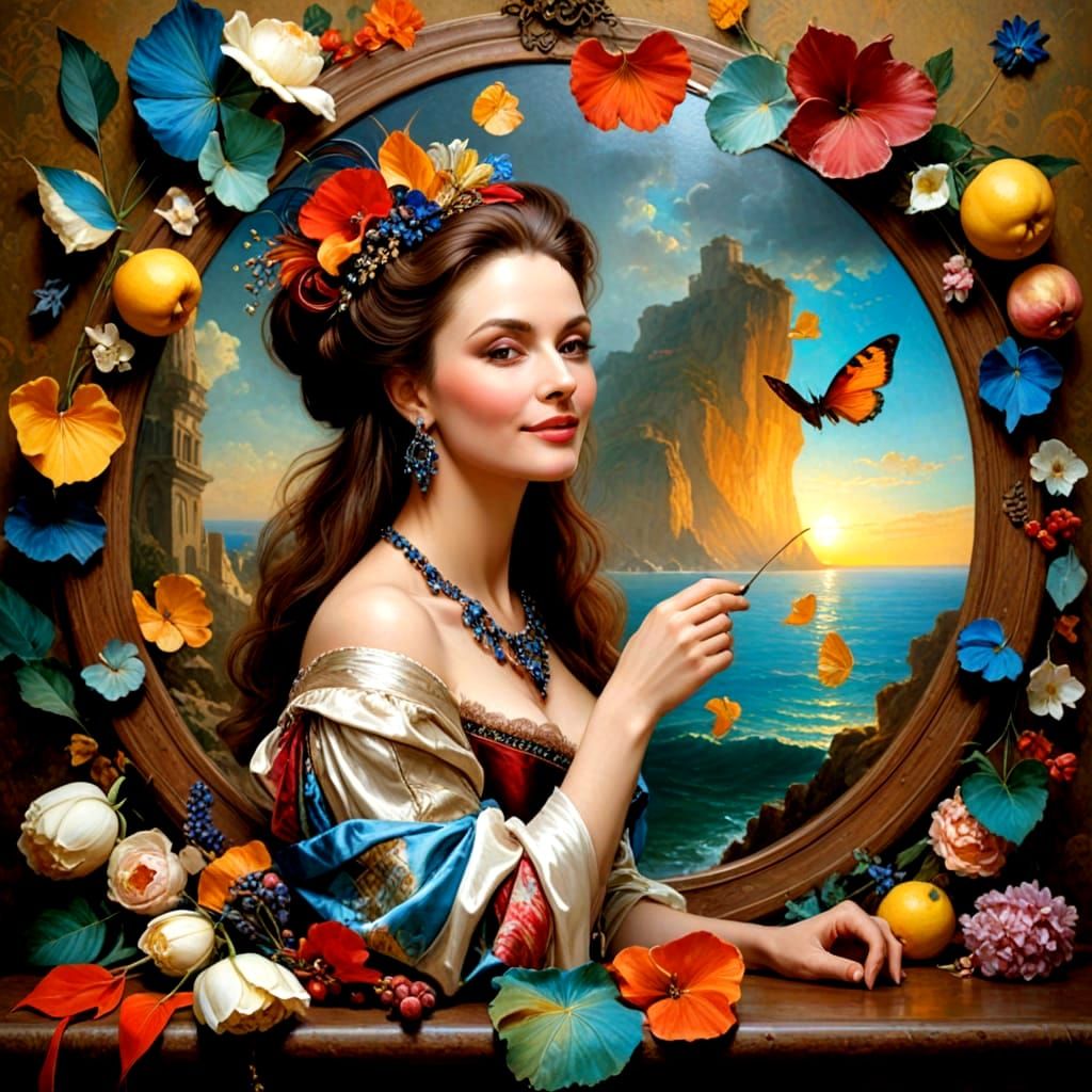 Vibrant Portrait of a Confident Lady in Elegant Attire