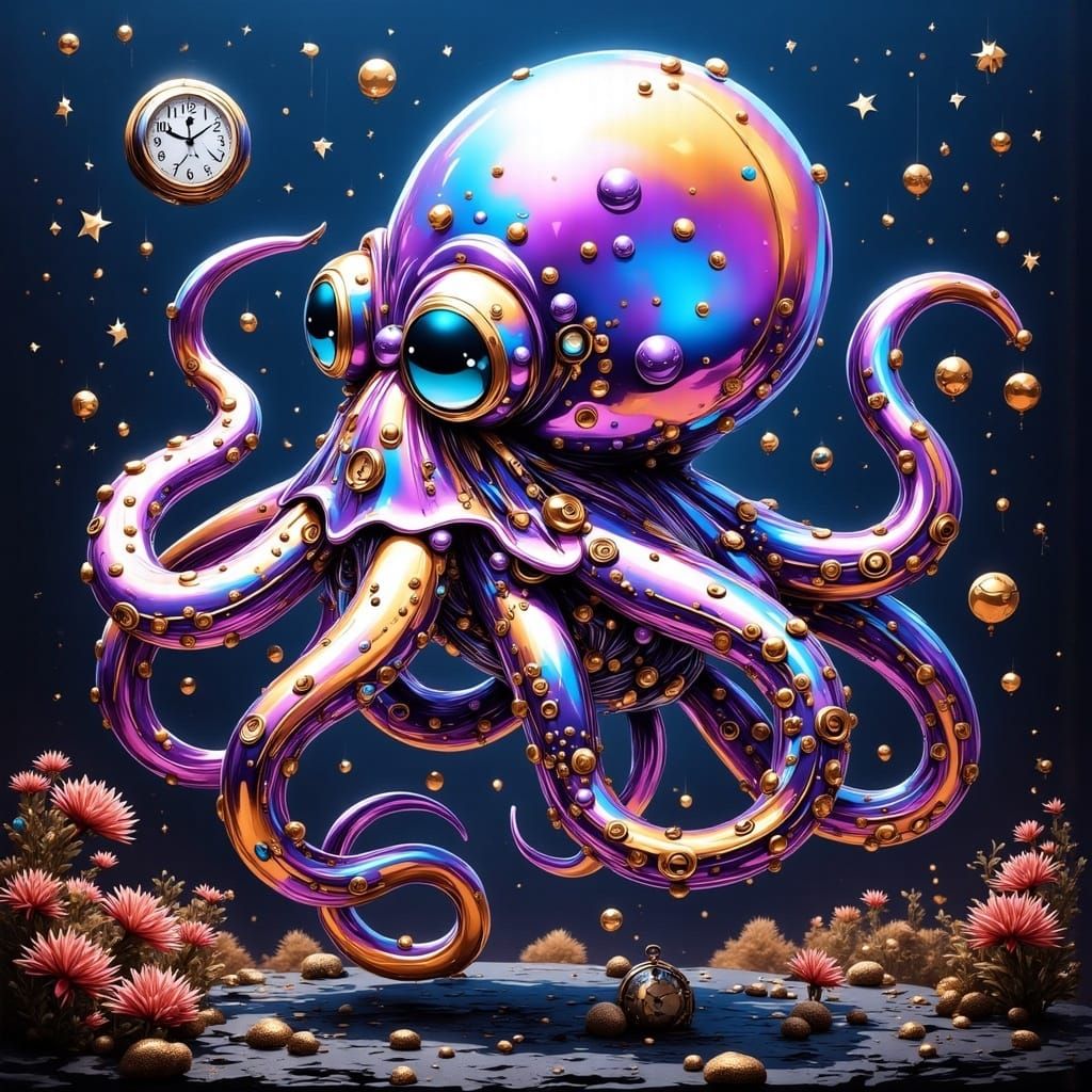 <lora:BRASSY BALLOONACY:1.0> octopus   by @donna