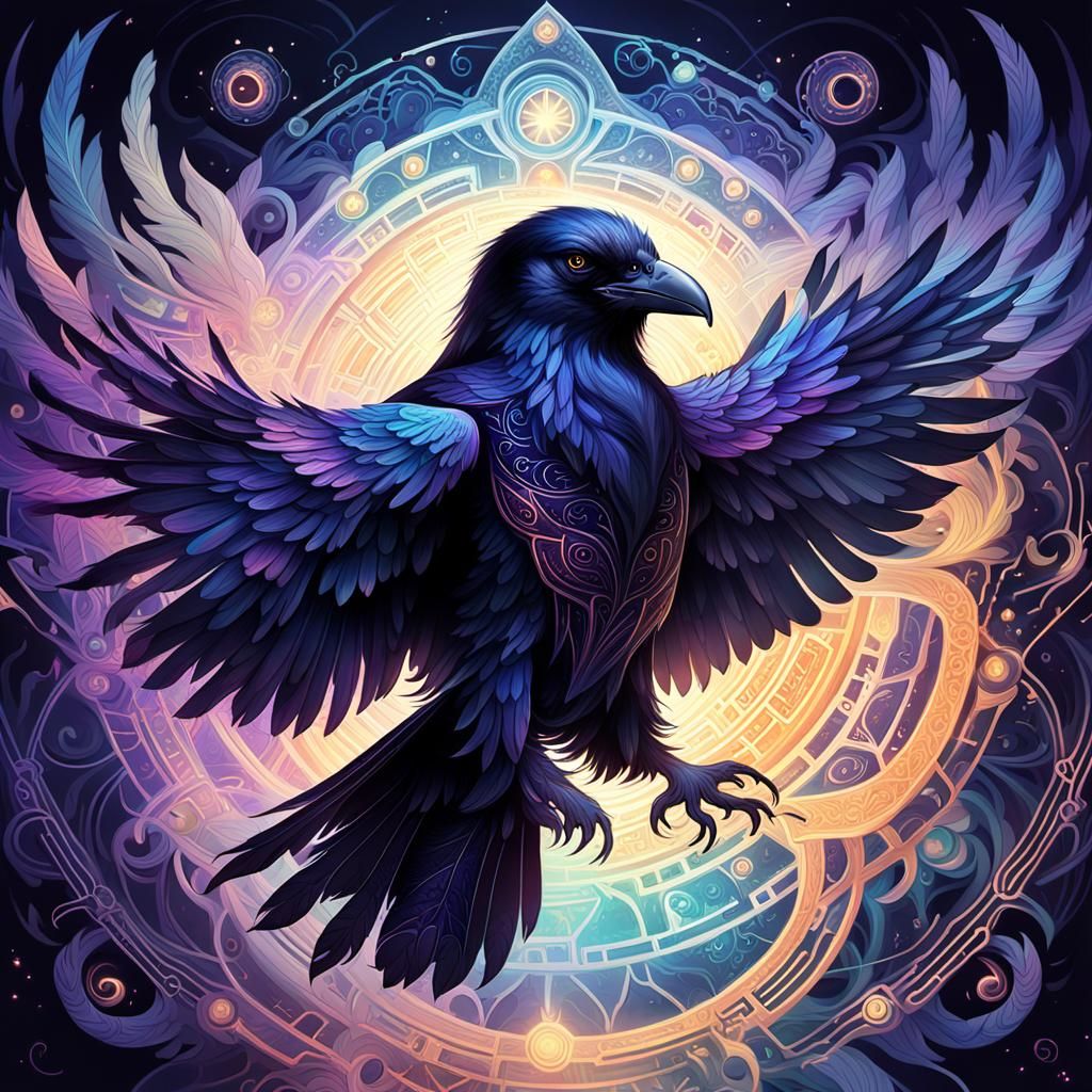 A spectral Raven, ..carpe noctem - AI Generated Artwork - NightCafe Creator