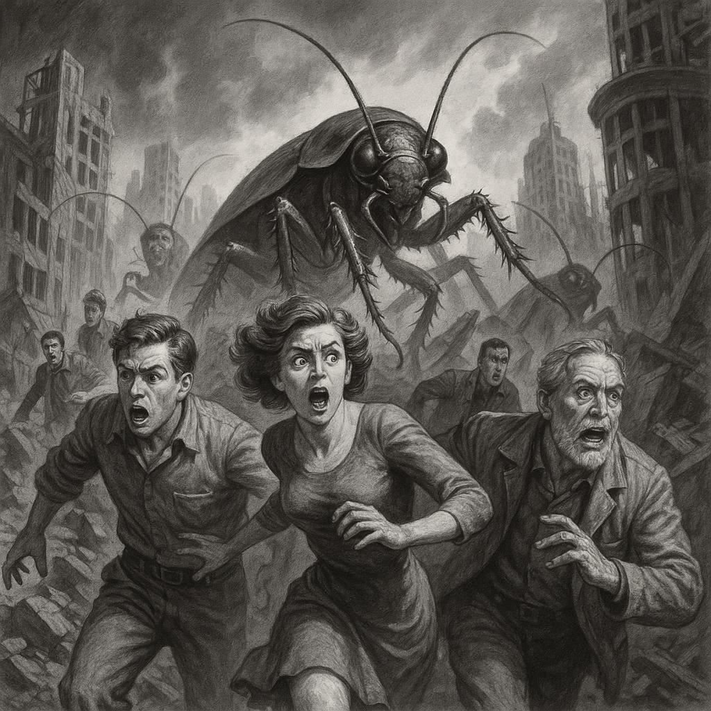 "Cockroach!" Black and White