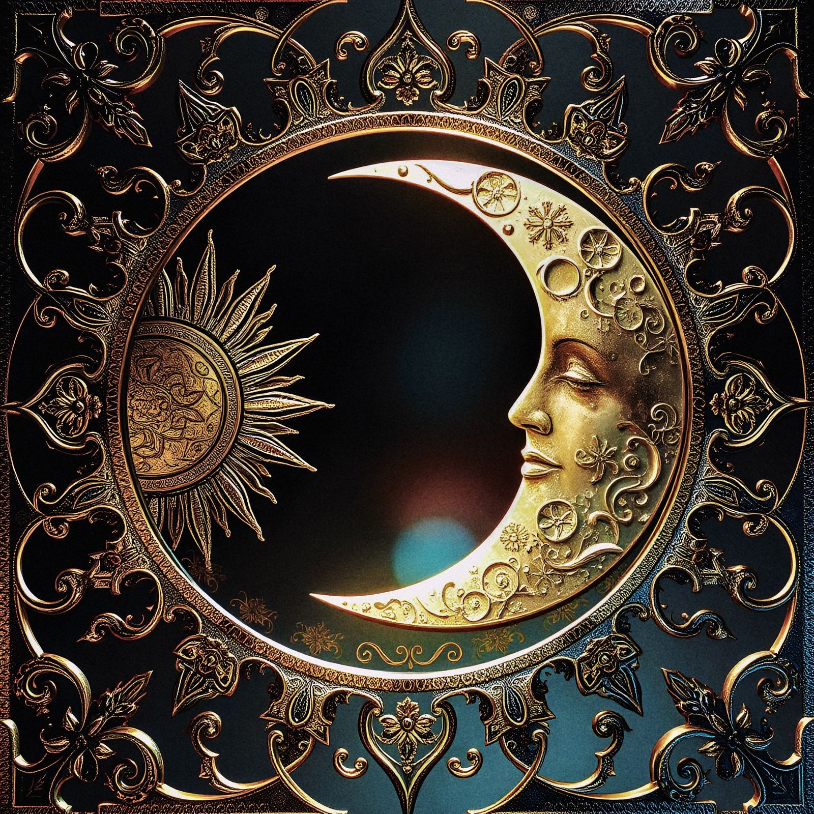 Sun & Moon: metallic filagree.