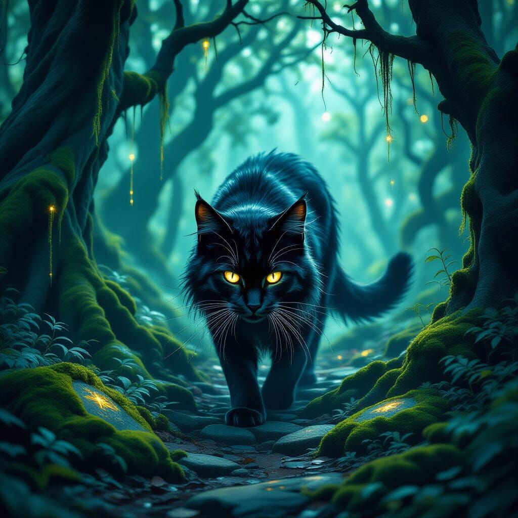 Onyx, the night traveler…  by @BlueMoon