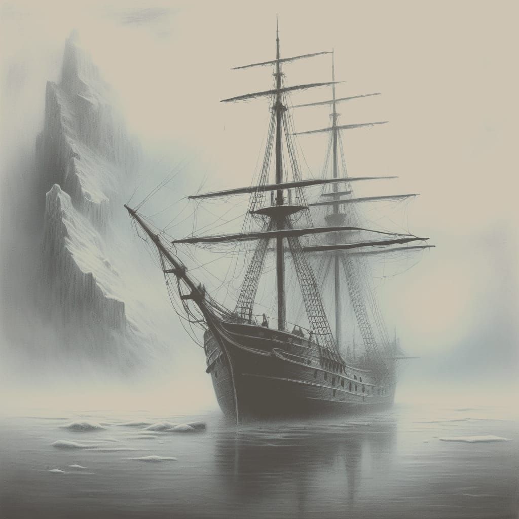 Ghost Ship In Fog  by @Ailusionist