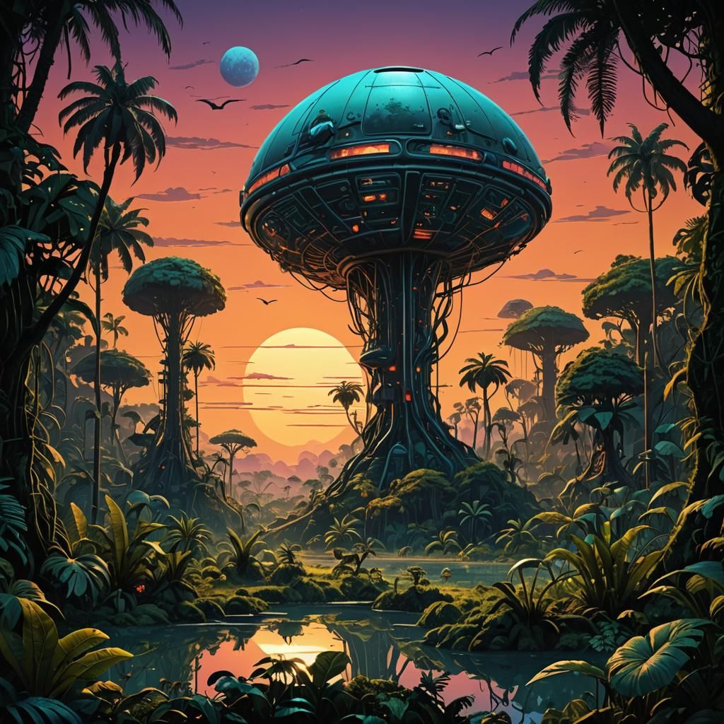 Sunset on Alien World