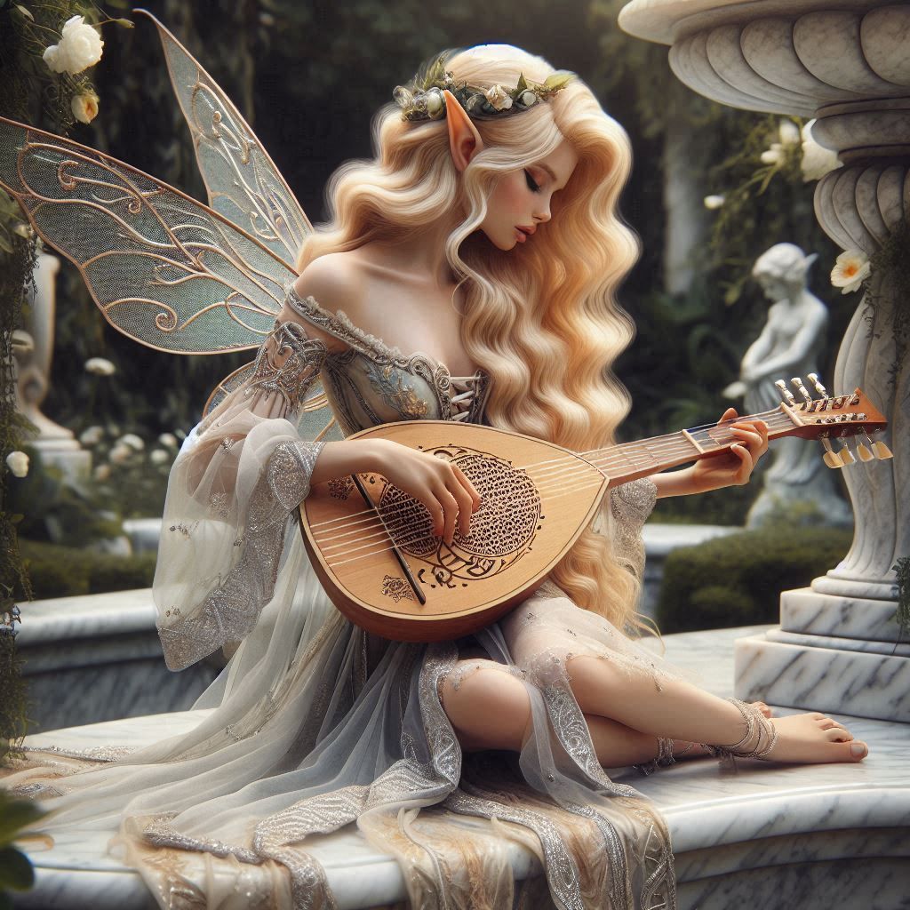 Playing the mandolin