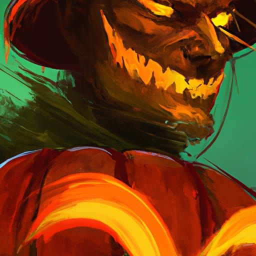 pumpkin head with a scary face