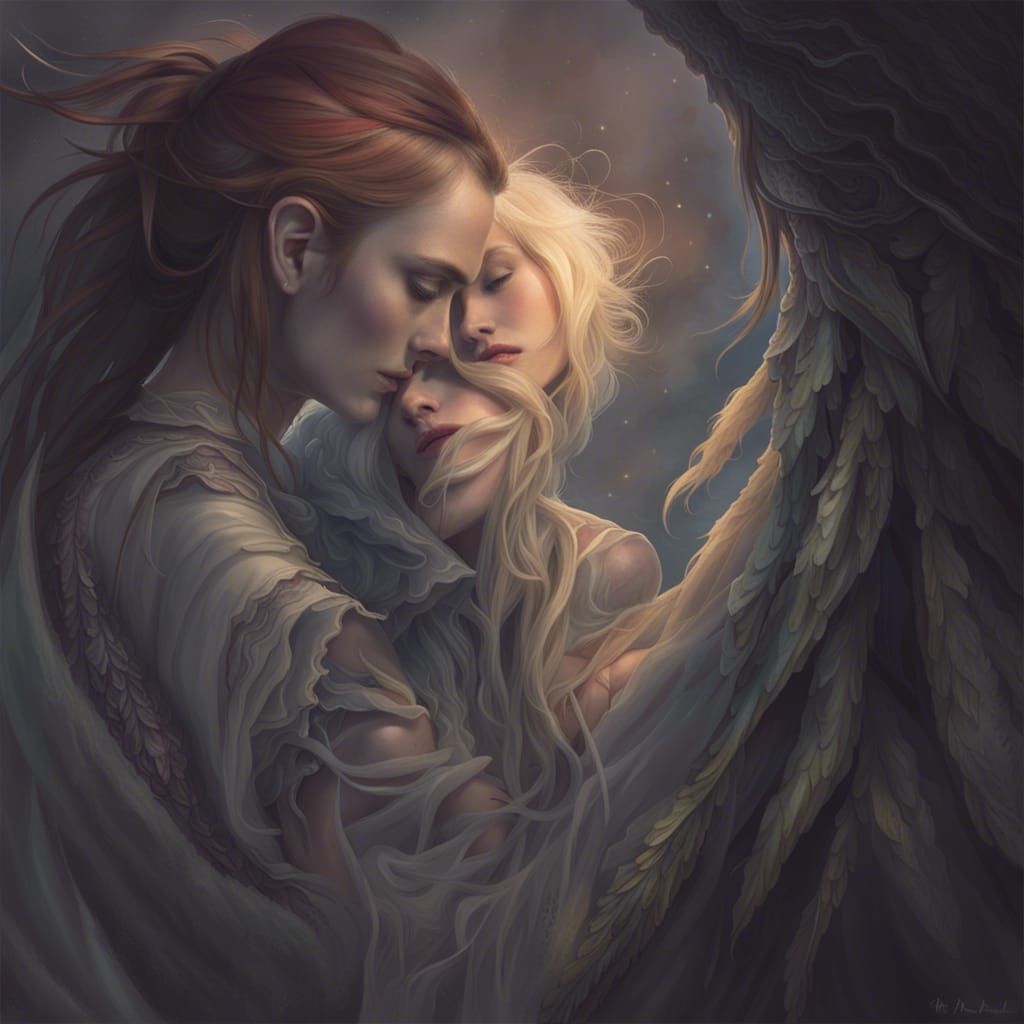 The angel embrace - AI Generated Artwork - NightCafe Creator