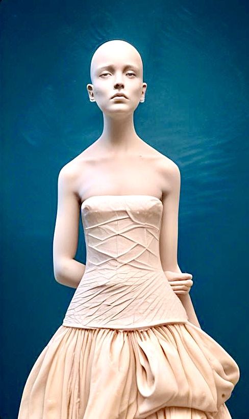 Woman in a peach gown