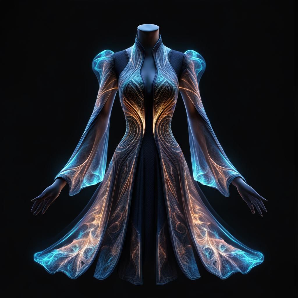 A mesmerizing hologram dress 