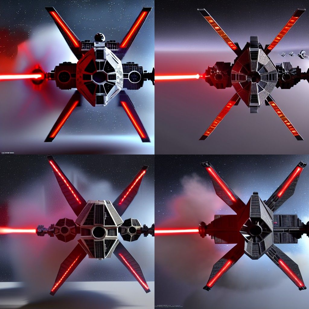 Empire Tie fighter jet star wars, attacking scene, concept a...