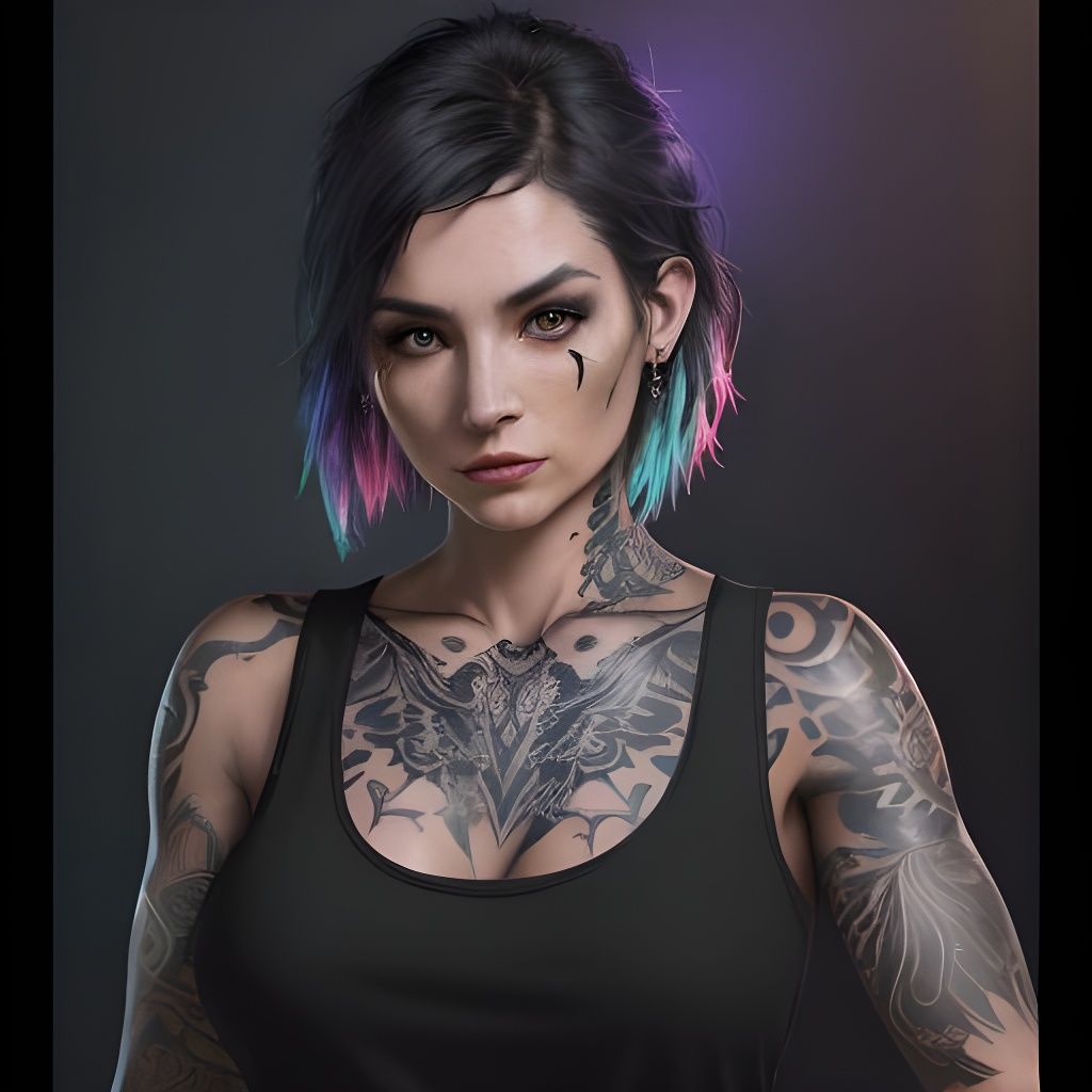 Woman with full body tattoos