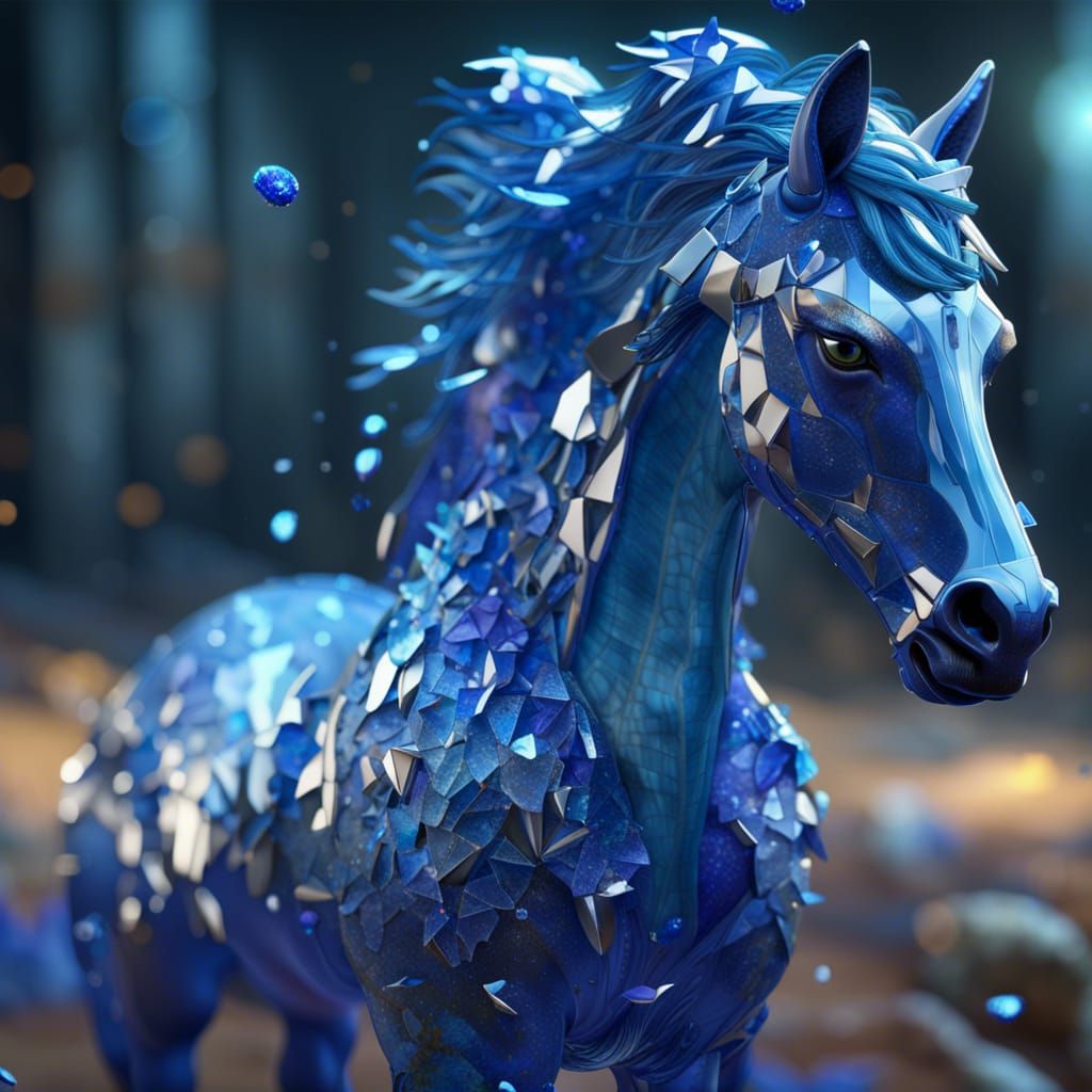 Sapphire steed (2) - AI Generated Artwork - NightCafe Creator