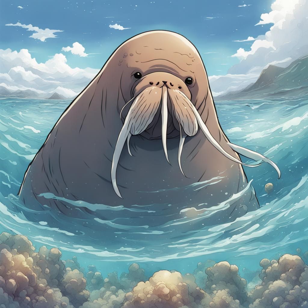 a walrus in the ocean