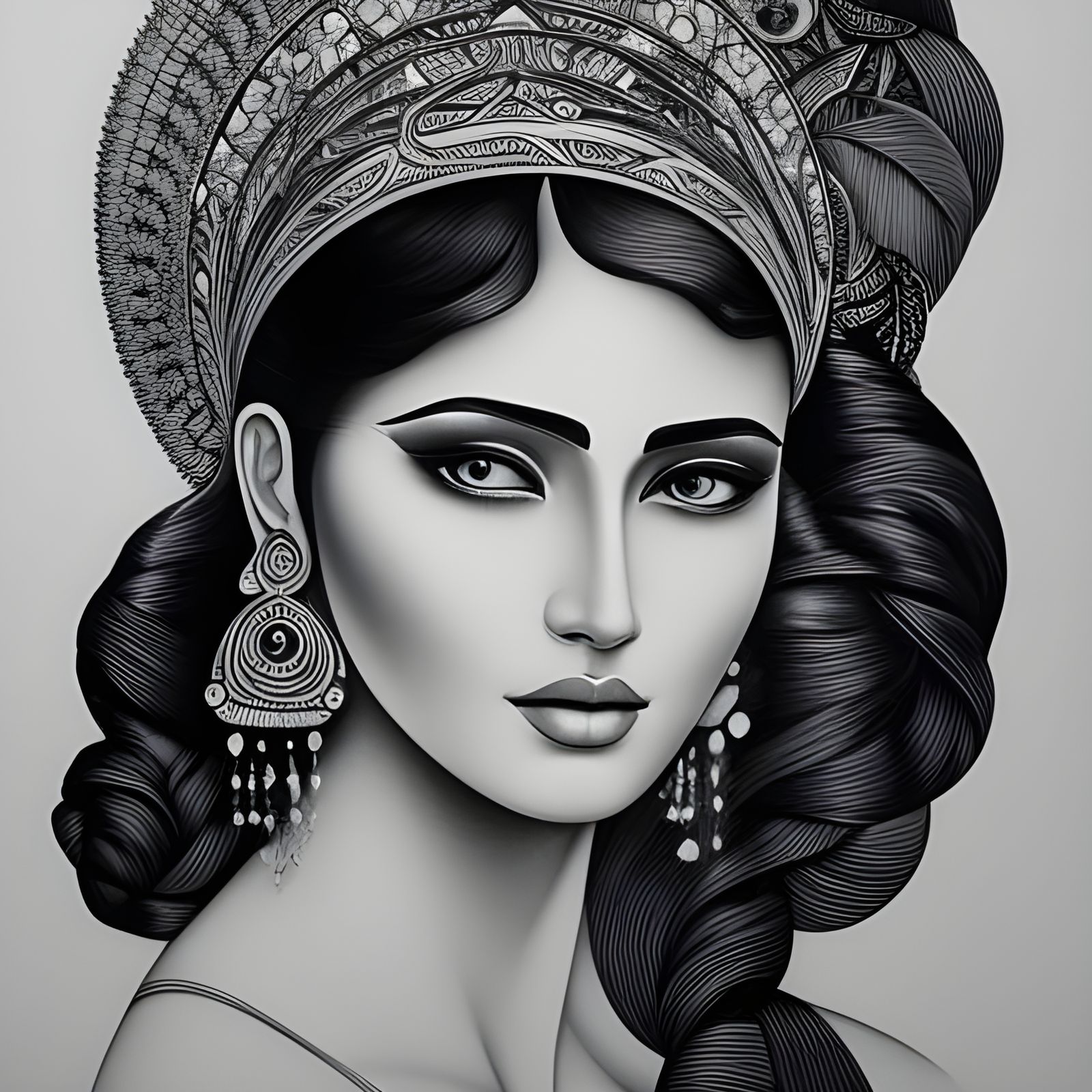 "Monochrome Beauty" (Charming Indian Lady)