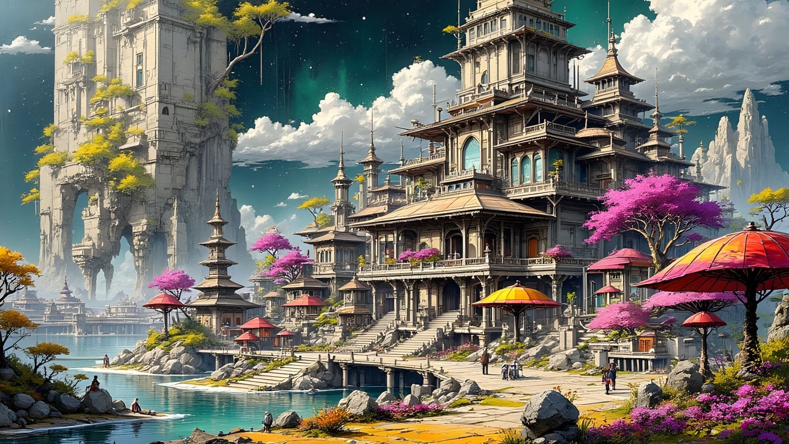 Futuristic Sci-Fi City in Arompunk Style