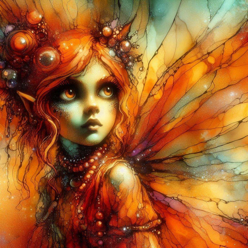 Orange goth fairy
