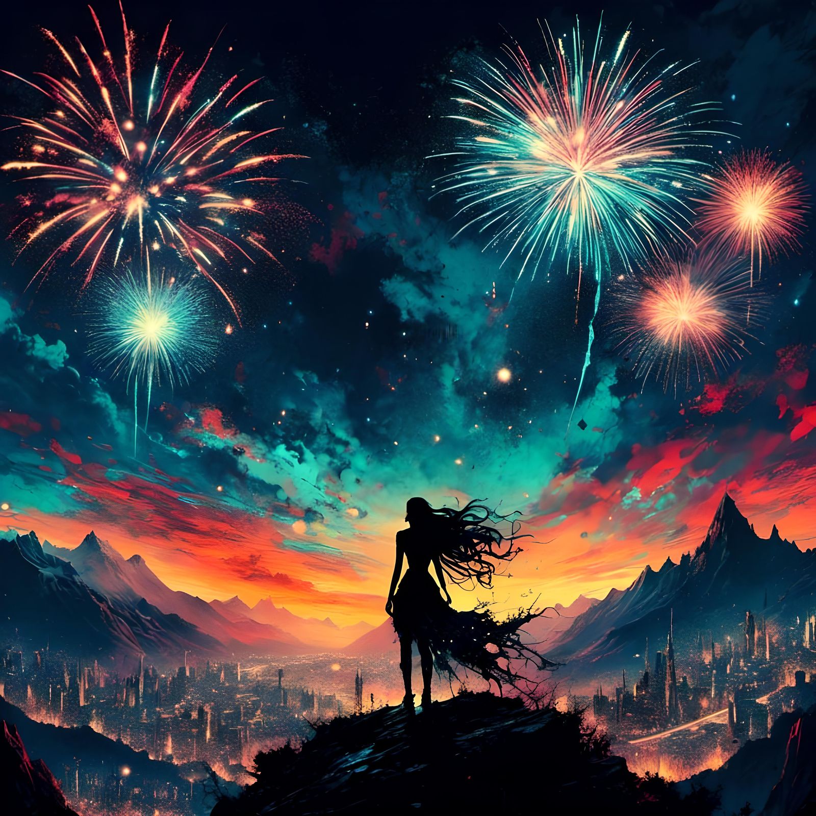 fireworks - AI Generated Artwork - NightCafe Creator